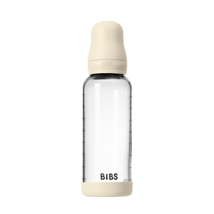 Baby Glass Bottle Set 8oz Silicone - Ivory - Bibsworld store US