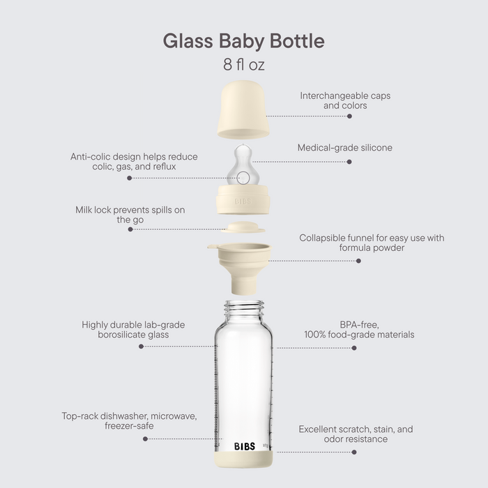 Baby Glass Bottle Set 8oz Silicone - Sage - Bibsworld store US