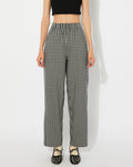 Black gingham checkered cep pants by Rita Row with an elastic high waist at Clad, a sustainable clothing boutique in Asheville, NC