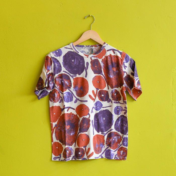Bobo Chooses floral dahlia tee at Clad, a sustainable clothing boutique in Asheville, NC