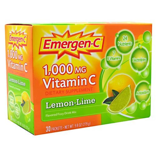 Emergen-C Health and Energy Booster - Lemon Lime - 30 Packets - 076314302055