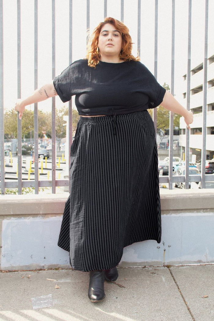 Curator Fawn black stripe skirt at Clad, a sustainable clothing boutique in Asheville, NC