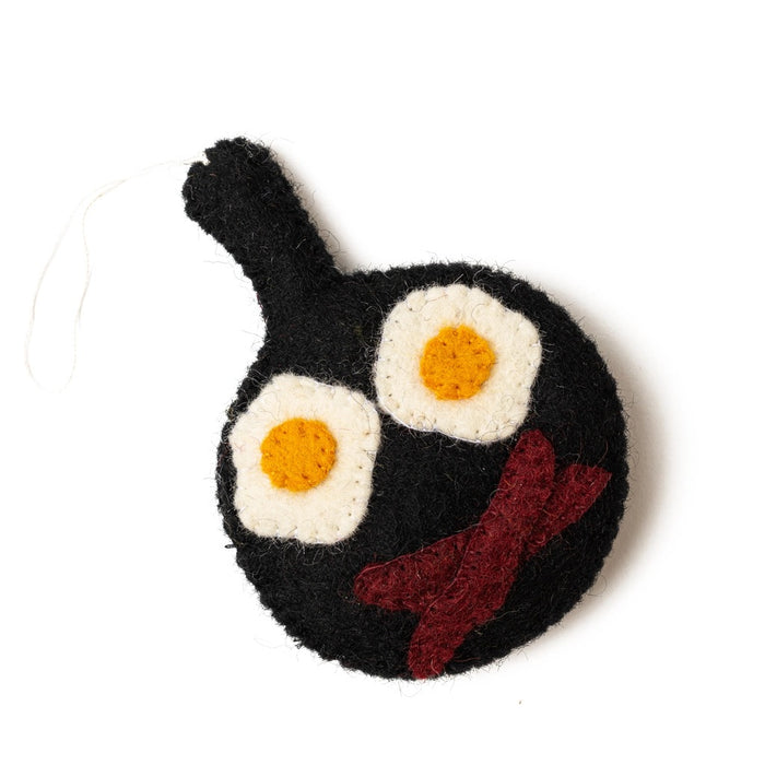felt bacon and eggs holiday ornament