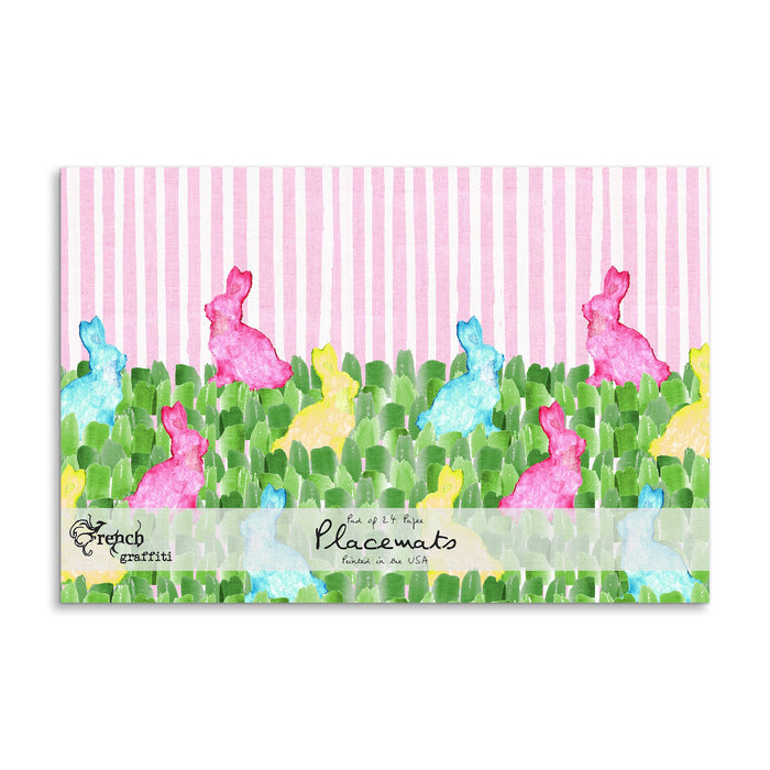 French Graffiti - Colorful Bunnies Paper Placemats
