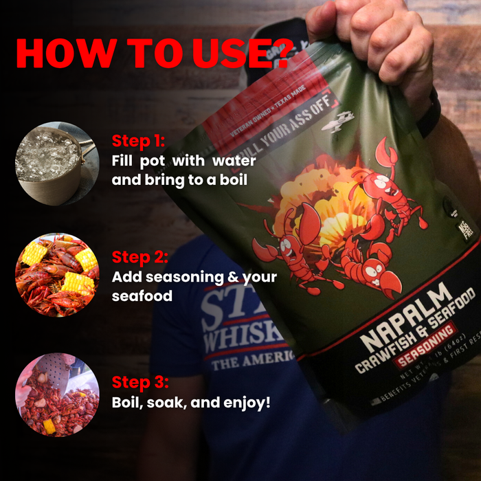 Grill Your Ass Off - Spices, Rubs, Seasonings, Sauces, Jerky - Napalm Crawfish & Seafood Boil™ - Bold Cajun Flavor