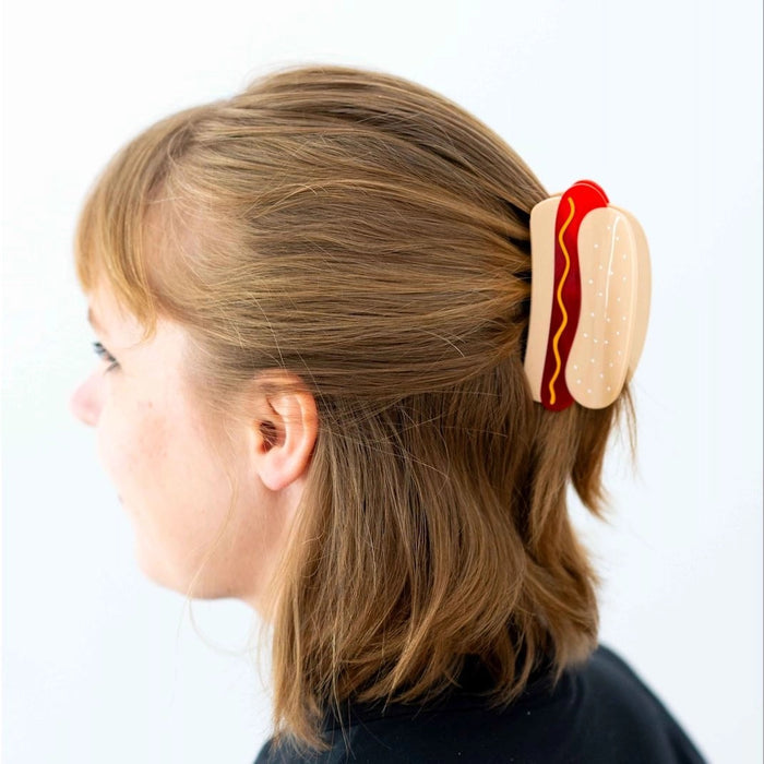 Jenny Lemons hair claw clip hotdog