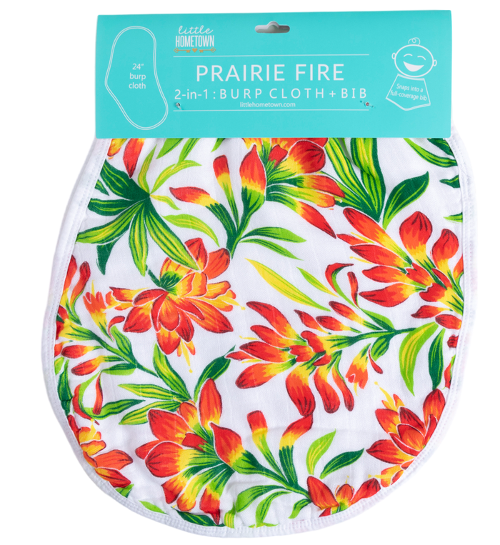 Indian Paintbrush 2-in-1 Burp Cloth and Bib