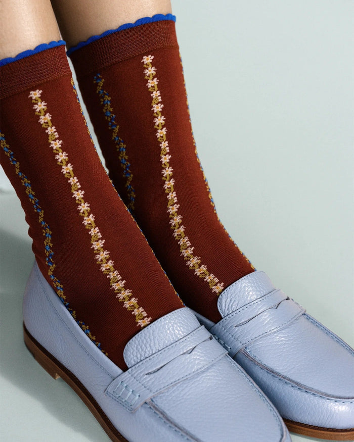 Louelle Floral Crew Sock