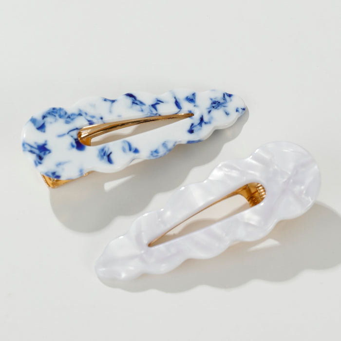 Marina Coastal Scalloped Barrette Hair Clip (Set of 2)