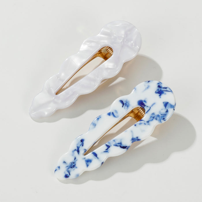 Marina Coastal Scalloped Barrette Hair Clip (Set of 2)