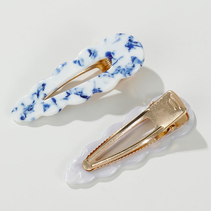 Marina Coastal Scalloped Barrette Hair Clip (Set of 2)