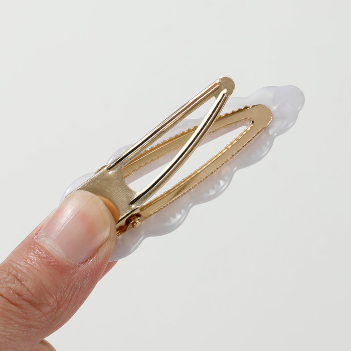 Marina Coastal Scalloped Barrette Hair Clip (Set of 2)