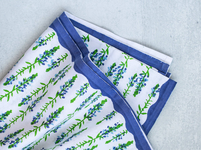 Mended - Table Throw - Bluebonnets