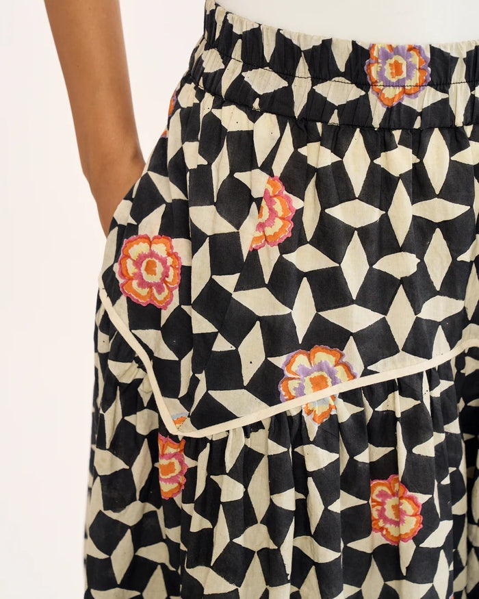 Rujuta Sheth moss skirt in atlas floral motif