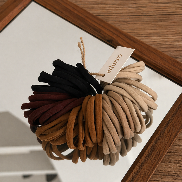 Neutral Thin Seamless Hair Tie (Set of 50)