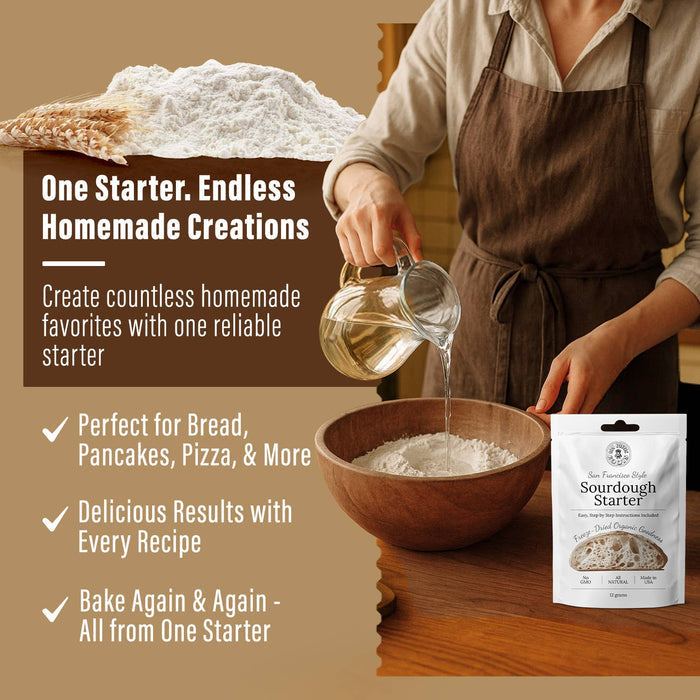 Organic Non-GMO, Freeze Dried, Sourdough Starter. 12 gr NEW