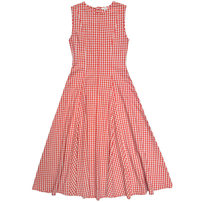 Ali Golden paneled midi dress in poppy & ice gingham