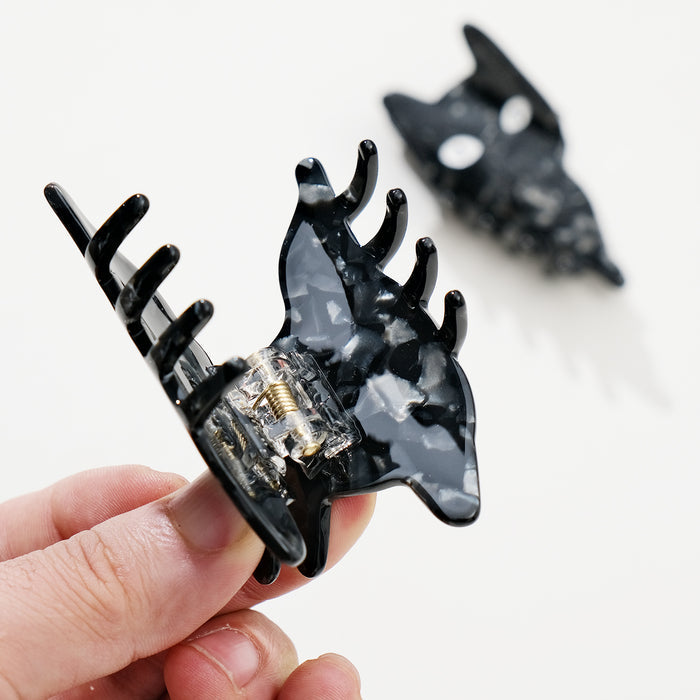 Peek a Boo Black Cat Claw Clip
