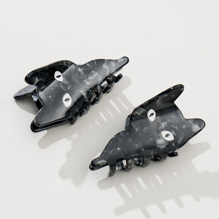 Peek a Boo Black Cat Claw Clip