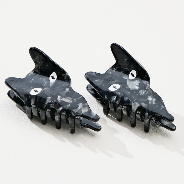 Peek a Boo Black Cat Claw Clip