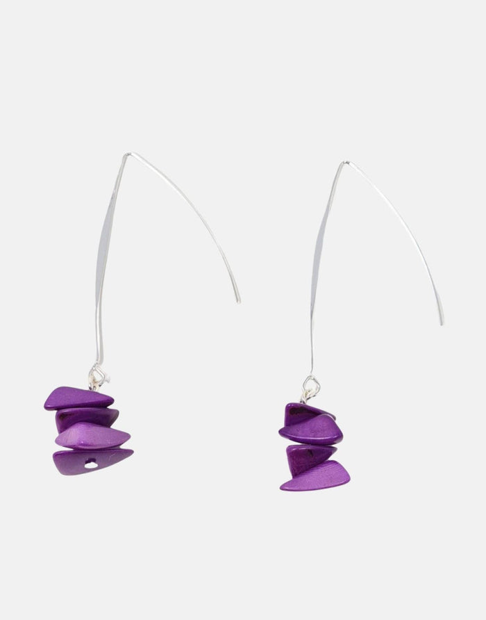 Pretty Pink Eco-Jewellery - Tagua Shavings Drop Earrings: Orange