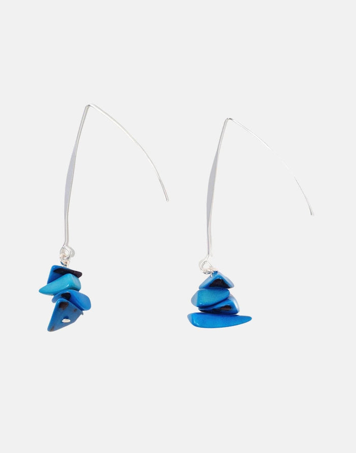 Pretty Pink Eco-Jewellery - Tagua Shavings Drop Earrings: Pink