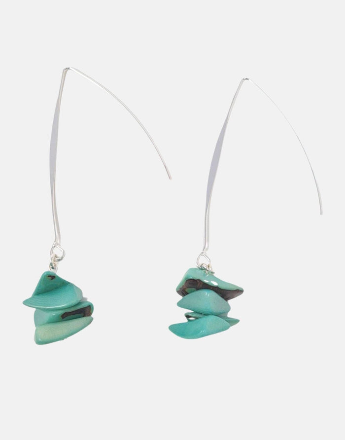 Pretty Pink Eco-Jewellery - Tagua Shavings Drop Earrings: Pink