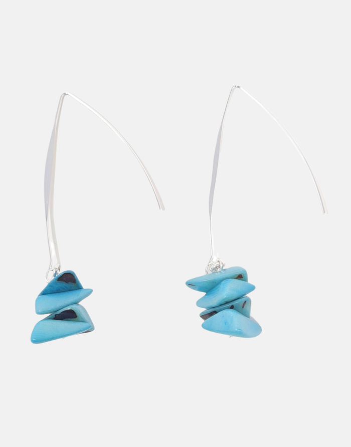 Pretty Pink Eco-Jewellery - Tagua Shavings Drop Earrings: Pink