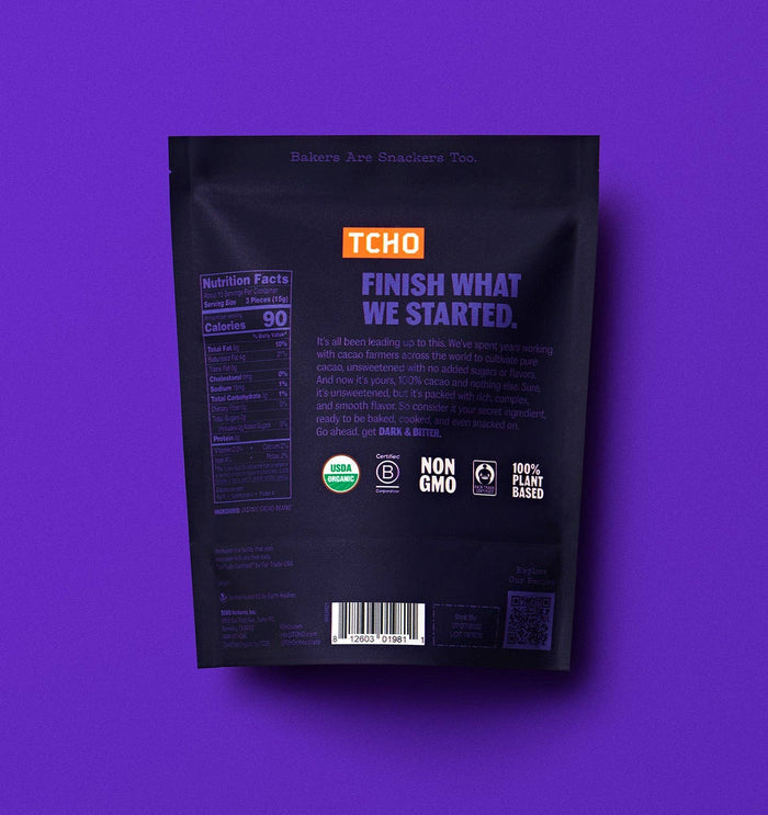 TCHO - Dark & Bitter, 100% Unsweetened Baking Chocolate