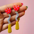 Tiger tulip clay earrings by Delaney and Blu