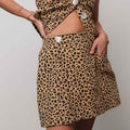 Noble utility skort, leopard print